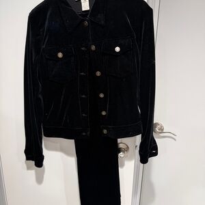 Elegant Black Velvet Pantsuit